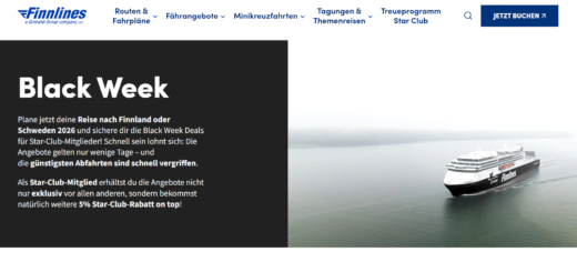 Finnlines Black Week z 55% zniżką dla członków Star Club i 50% zniżką dla wszystkich pozostałych.