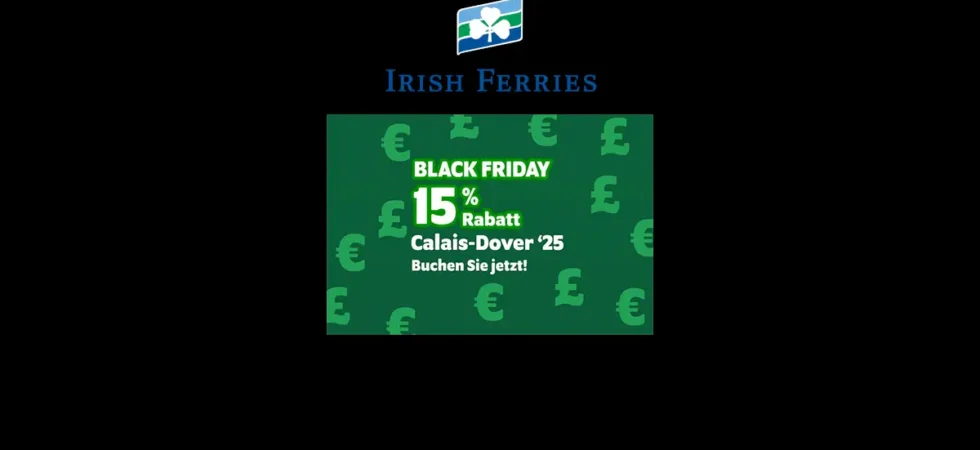 Irish Ferries Prom Promocja Black Friday 2024 z 15% zniżką na połączenie Calais-Dover.