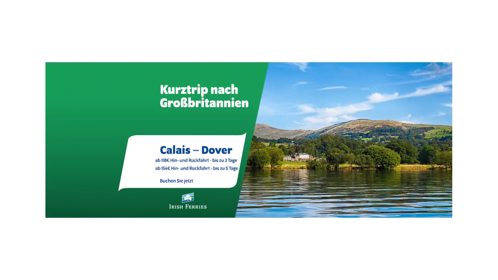 Oferta Irish Ferries na prom Calais-Dover.