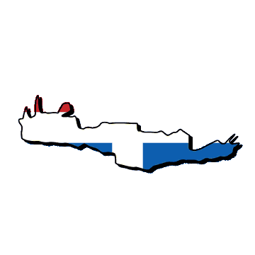 Mapa i flaga Kreta