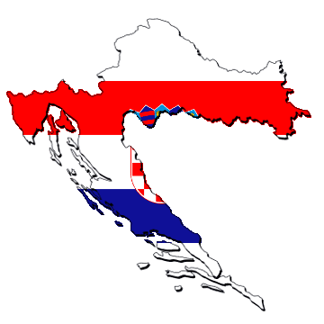 Mapa i flaga Chorwacja