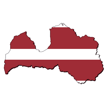 Mapa i flaga Łotwa