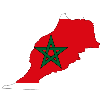 Mapa i flaga Maroko