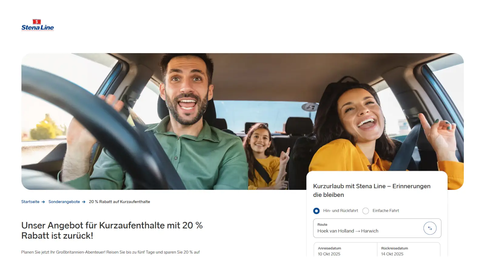 Oferta Stena Line na krótkie rejsy do Anglii.